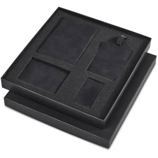 Serendipio Tourist Travel Set Black Black Gift Box Open